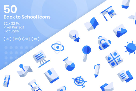 50 Back to School Icons – Flat: A Strategic Asset for Clear Communication