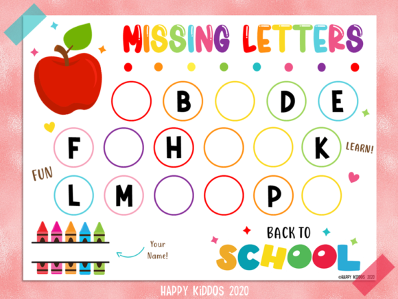Alphabet Missing Letters Back to School Printables