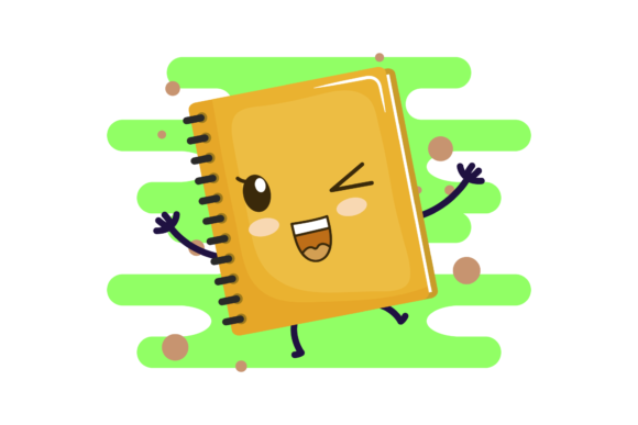 Back to School Book Kawaii Cute Clipart