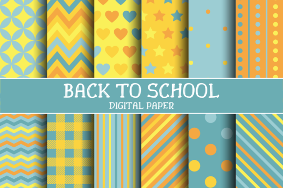 Back to School Patterns Digital Paper