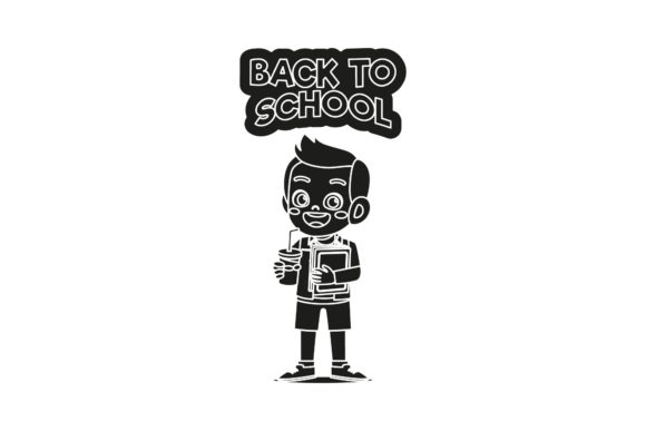Back to School Vector White Line Style