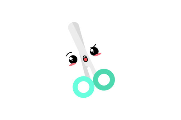 Cut Scissor Back to School Kawaii Icons: A Versatile Design for Creative Projects