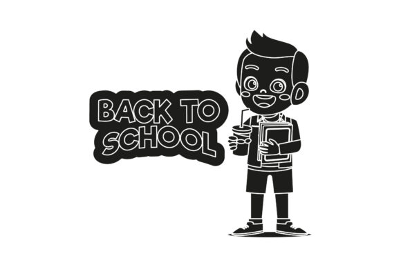 Vector Back to School White Line Style